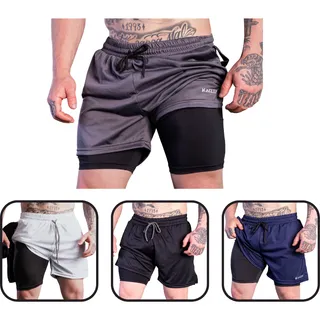 Kit 4 Shorts 2 Em 1 Masculino Dryfit Academia Kit 4 Shorts 2 Em 1 Masculino Dryfit Academia