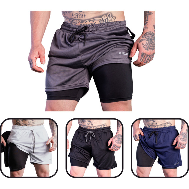 Kit 4 Shorts 2 Em 1 Masculino Dryfit Academia Kit 4 Shorts 2 Em 1 Masculino Dryfit Academia