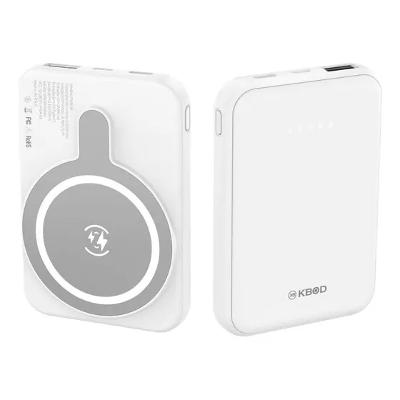 Power Bank Batería Portátil Con Magsafe 5000mah Kbod Pwr09 Color Blanco