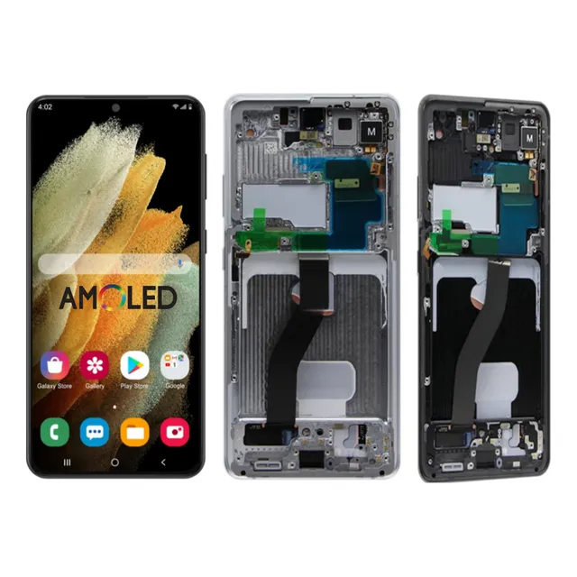 P-m Pantalla Amoled Con Marco Para Samsung S21 Ultra 5g