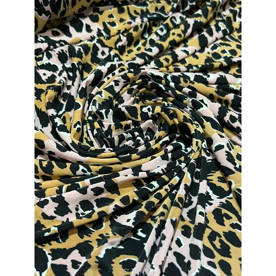 Tela Seda Fria Animal Print Elastizado Estampado X Metro