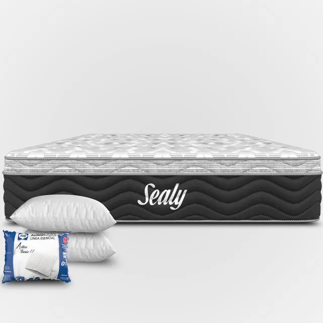 Colchón Sealy Queen Size Auden Evolution Posturepedic | Ortopédico | Hipoalergénico | Soporte Lumbar Cushion Foam | Incluye 2 Almohadas Premium Sealy