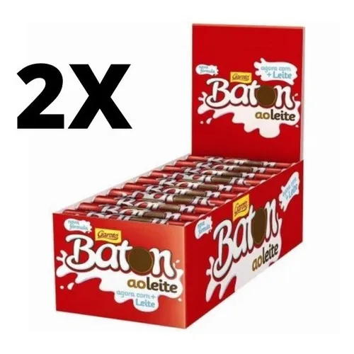 Chocolate Baton Caixa C/30 Unidades - Atacado Kit Com 2 Un