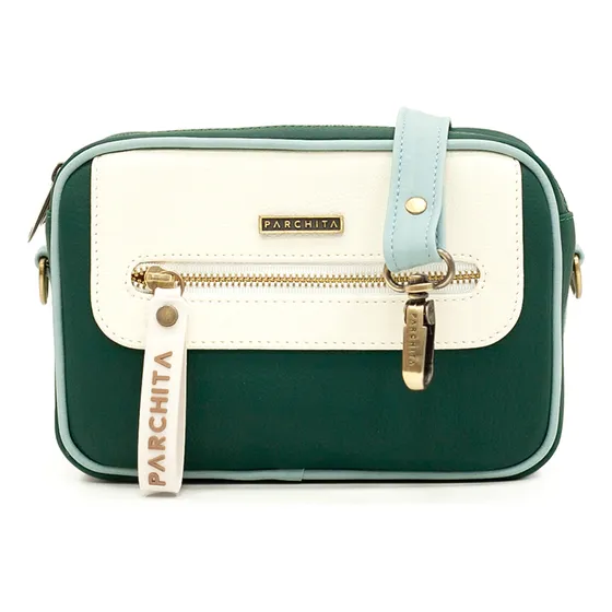 Bolso Parchita Bandolera Shitake Pvc Mujer Correa Ajustable
