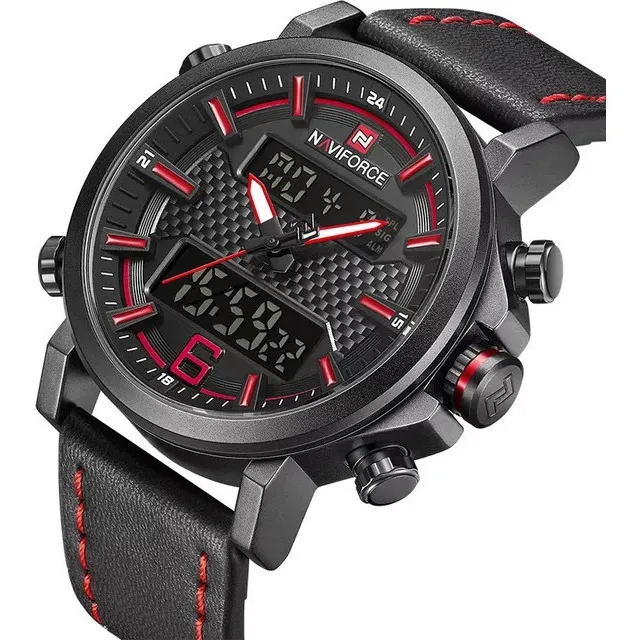 Reloj Naviforce Nf9135 Hombre Cuero Piel Resistente Agua