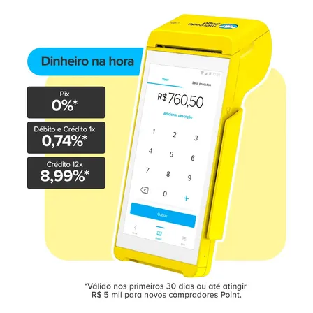 Maquininha De Cartão Mercado Pago Point Smart 2 4g Wifi Nfc Claro 127/220v