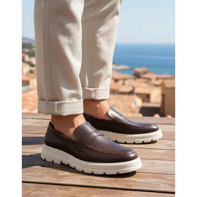 Sapato Casual Masculino Loafer Tratorado Comfort Premium