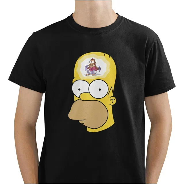 Playera Negra Estampado Homero Mono Con Platillos