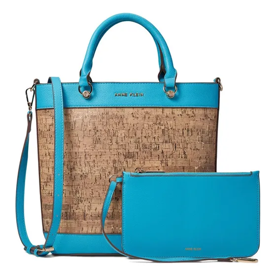 Mini Bolso Tote Con Bolsa Anne Klein, Turquesa