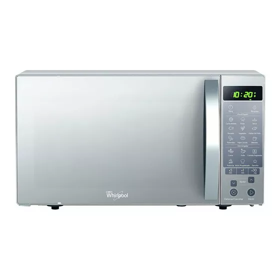 Horno De Microondas Whirlpool Wm1211d 1.1p3 30lts Capacidad Electrico 127v Silver De Mesa Estante Plato