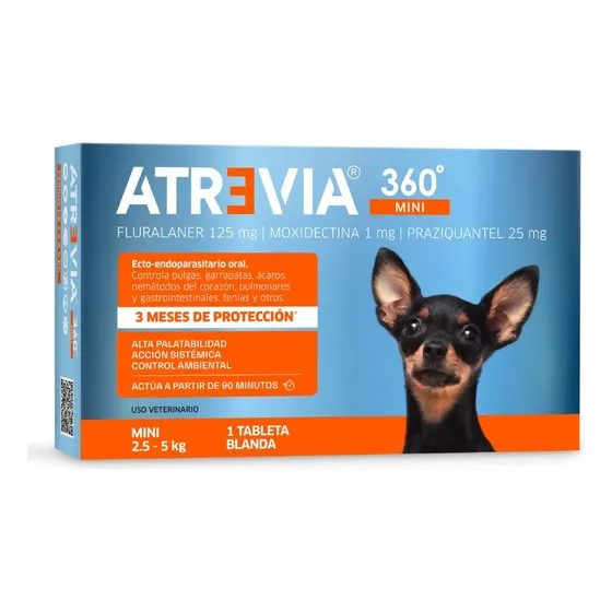 Antipulgas Atrevia 360° 2,5 A 5 Kg X1 Tableta Color Marrón | Cuotas sin interés