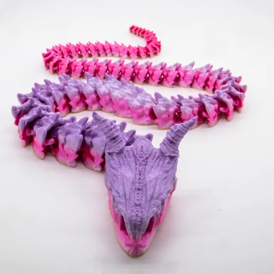 Víbora Articulada Com Chifres Articulada Impressa Em 3d