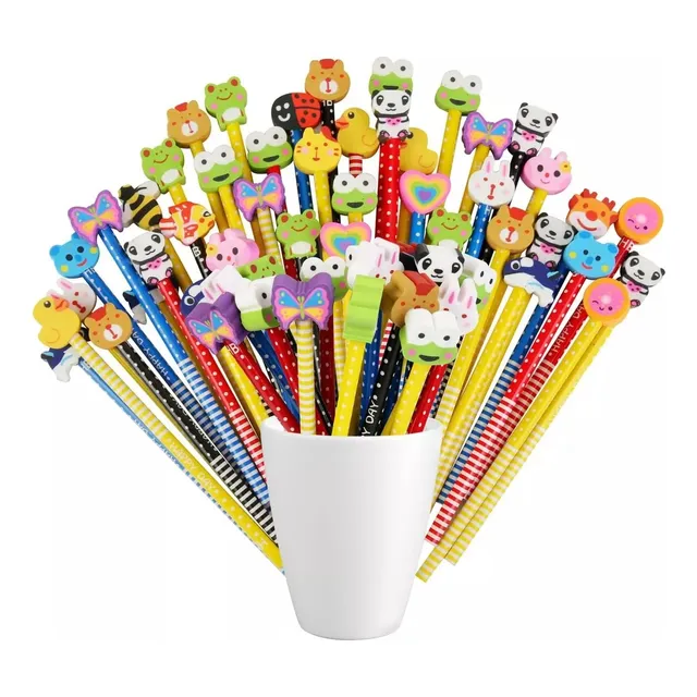 Pack 40 Pcs Lápices Niños Grafito Mina Colores Diseños    