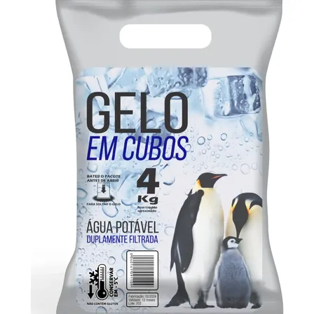 Saco Para Gelo Em Cubo Universal 4kg C/alça 500unid