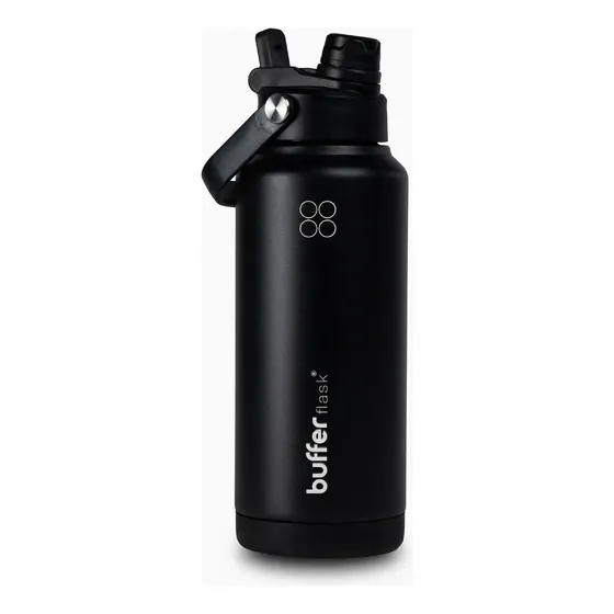 Termo Botella Agua Termica Acero Inoxidable Buffer Flask 1LT Tapa 2 en 1 - Black