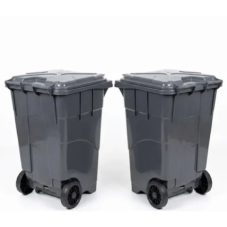 Kit 2 Lixeiras 240 Litros Com Rodas Container Gari Reforçado Sortida