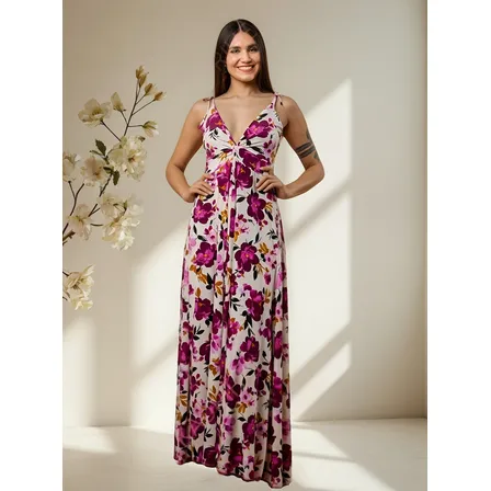 Vestido Largo Estampado Verano Fiesta Modelo Casandra Light