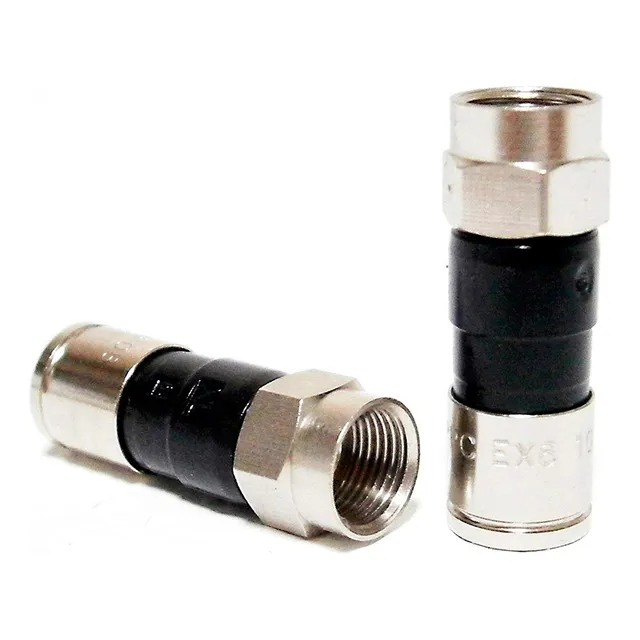 Conector Rg6 Coaxil Compresión Conector Tv Cable Ficha X10 U