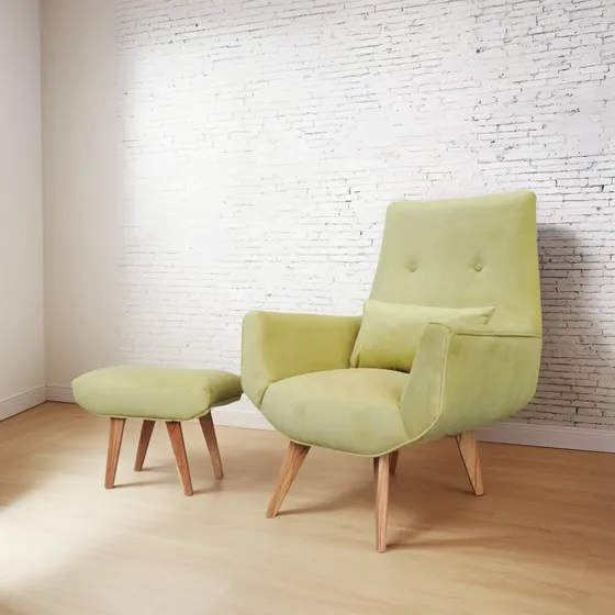 Sillon 1 Cuerpo Escandinavo + Apoya Pies De Regalo!
