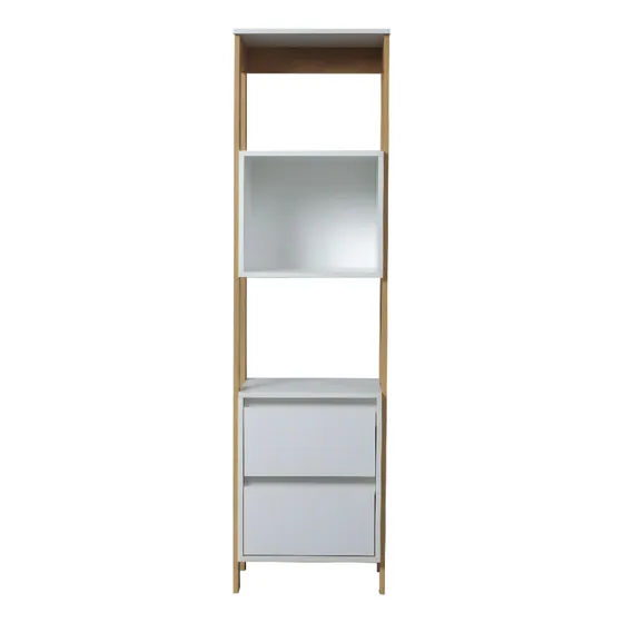 Aparador Mueble Organizador Estante Blanco 2 Cajones Color Hickory Blanco