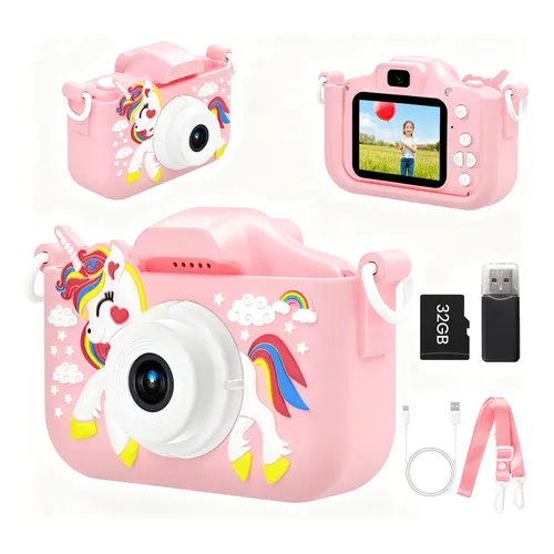 Cámara Instantánea Infantil 1080P HD Con Impresión Térmica – Incluye 32GB SD, 5 Rollos De Papel Y Juegos, Regalo Para Niños De 3 A 12 Años