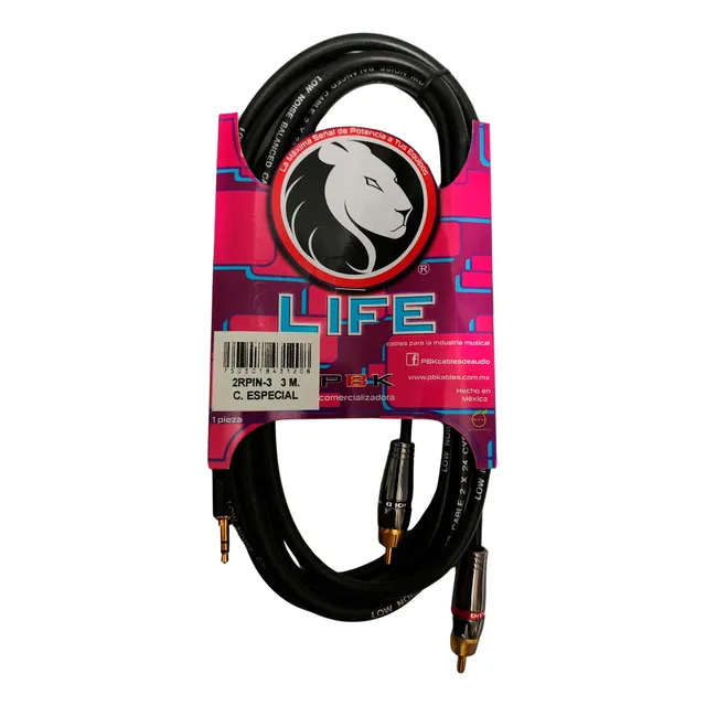 Cable Life 2rpin-3 Plug 3.5 Stereo A 2 Rca 3 Metros