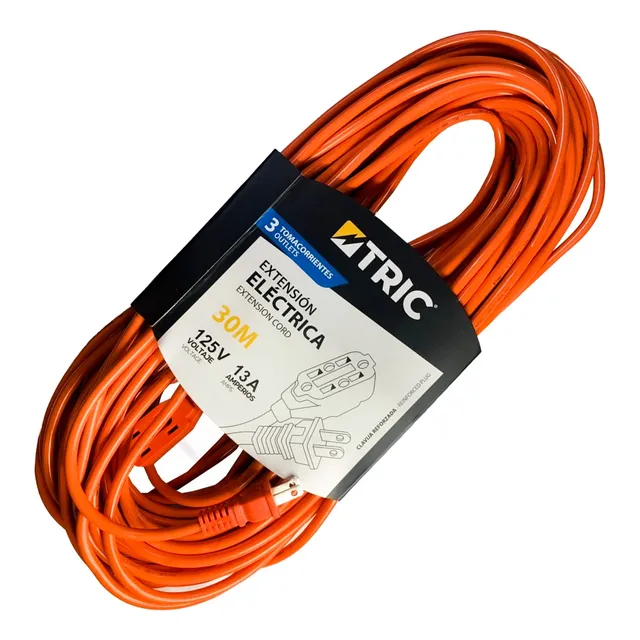 Extensión Eléctrica 30 Metros 13amp Tric