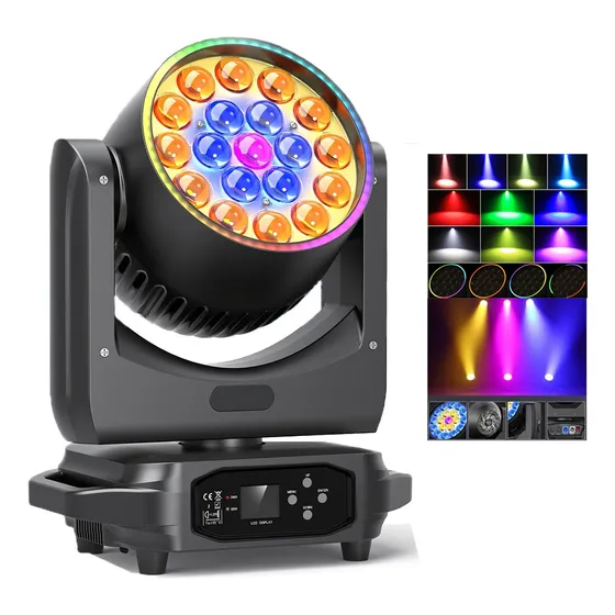 Cabeza Móvil Zoom Dj Luz Robotica Lámparas Colorantes 285w 19x15w Cañon Led Dj Cabezas Moviles Enfoque Luces Roboticas