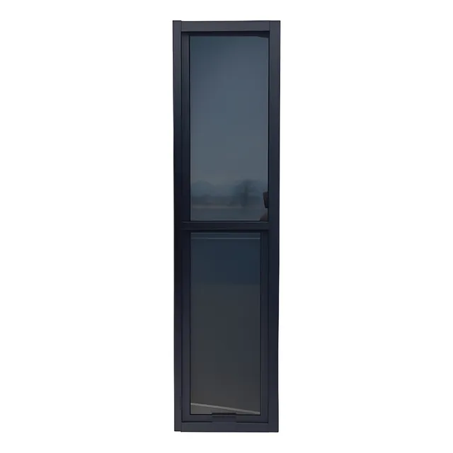 Ventana Aluminio Guillotina 150x40cm Vidrio Mosquitero Negro