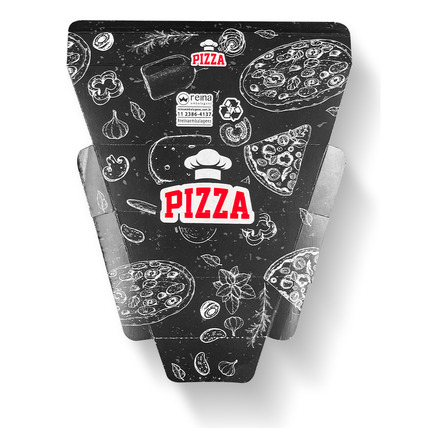 Suporte Pizza Preto Brotinho Slice Pizza Na Mão 50 Unidade Suporte Pizza Preto Brotinho Slice Pizza Na Mão 50 Unidade