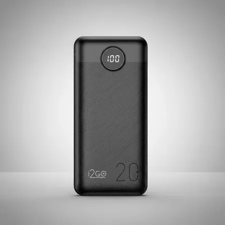 Carregador Portátil Power Bank Turbo I2go 20000mah 20w Com Display Digital Preto