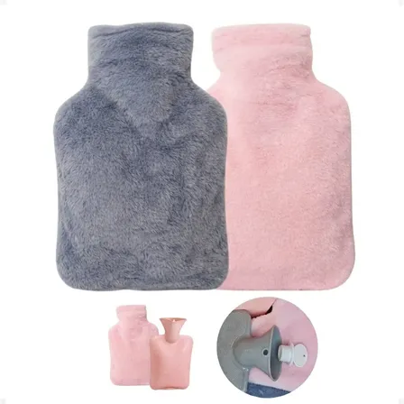 Bolsa Água Quente E Fria 750ml Compressa Com Capa Protetora Cinza