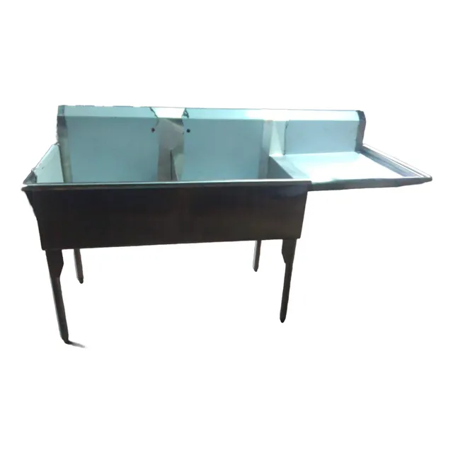 Fregadero Industrial 2 Tina 1 Escurridor De Acero Inox 304