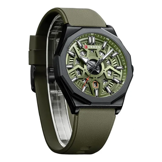 Reloj Curren 8437 Hombre Cronógrafo Fecha Correa De Silicona