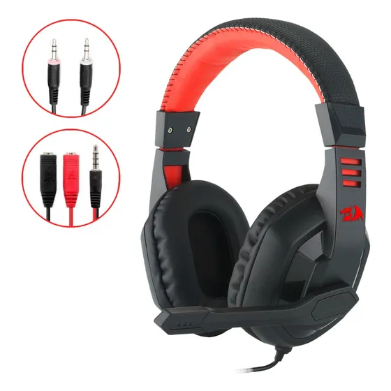 Audífonos Gamer Redragon H120 Ares Negro Y Rojo Color Negro/Rojo