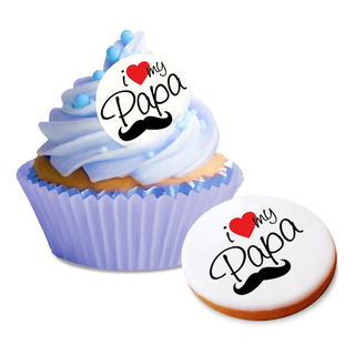 Oblea Comestible Cupcakes Dia Del Padre I Love Papa Galletas Oblea Comestible Cupcakes Dia Del Padre I Love Papa Galletas