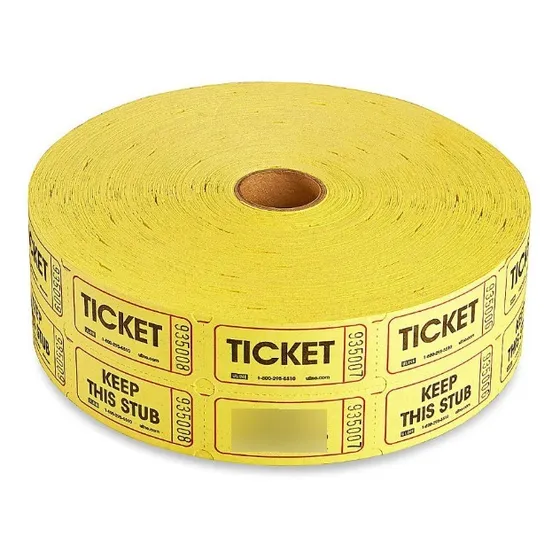1 Rollo 2000 Boletos Dobles Amarillos  Para Evento O Rifa 