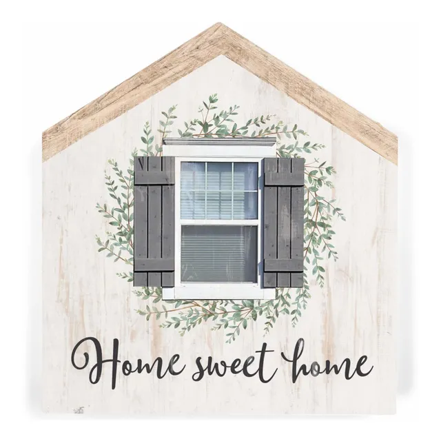 Placa Decorativa Madera Pino Forma Casa 5,5 X 6 