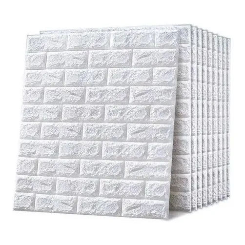 Laminas 3d Ladrillo Blanco Autoadhesivas Pack De 20