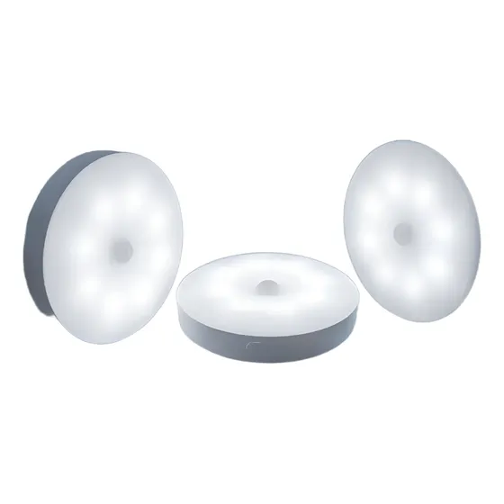 Lampara Led Recargable Circular Sensor Movimiento Luz X3