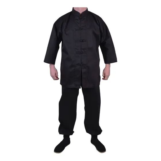 Uniforme Kung Fu Panther Traje Negro Tai Chi Wu Shu