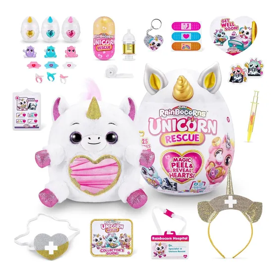 Rainbocorns Big Surprise Unicorn Rescue - Peluche Sorpresa Color Blanco