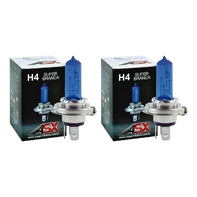 Kit Par Lâmpadas H4 55/60w 12v Super Branca 8000k