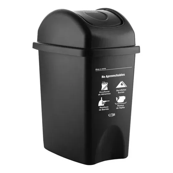 Papelera Tapa Vaiven 10l Desechos Comunes