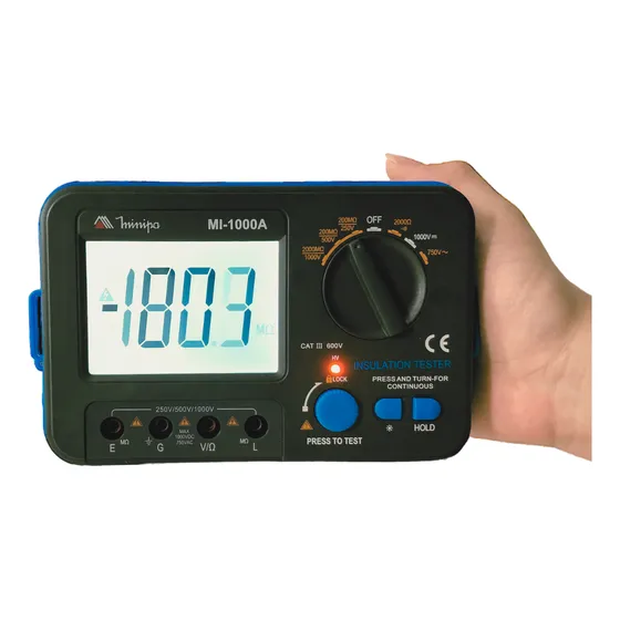 Megometro Digital 2000 Mohm/1kv Cat Iii - Mi-1000a Minipa