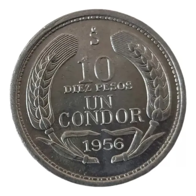 Moneda Chilena De 10 Pesos,  Un Condor, De Los Años 50s