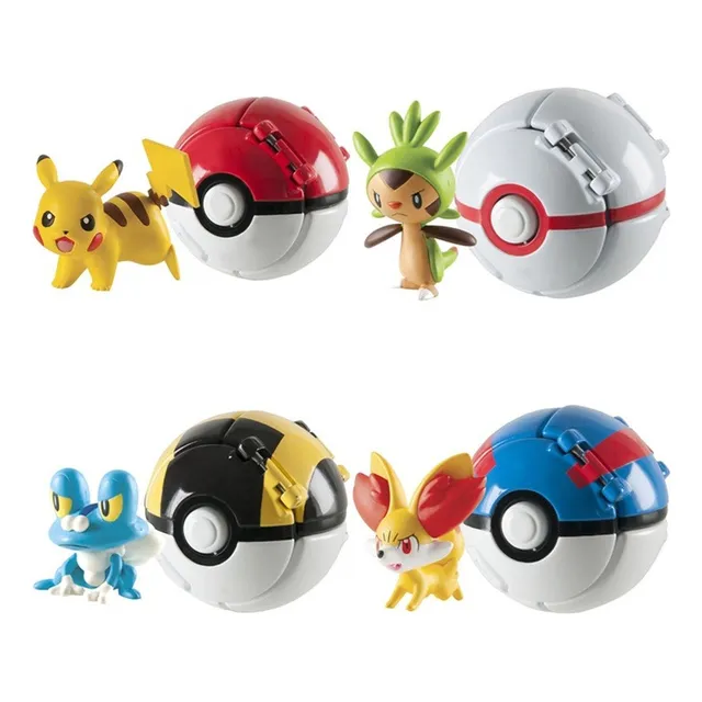 Pokebola X 1 + Una Figura Pokémon Juguete Pikachu Aleatorio 