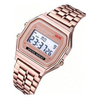 Reloj Digital Simple Luminoso Electrónico Unisex Metal Reloj Digital Simple Luminoso Electrónico Unisex Metal