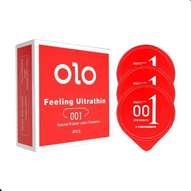 3 Preservativos Ultra Delgados Olo 001 Lubricado Calor