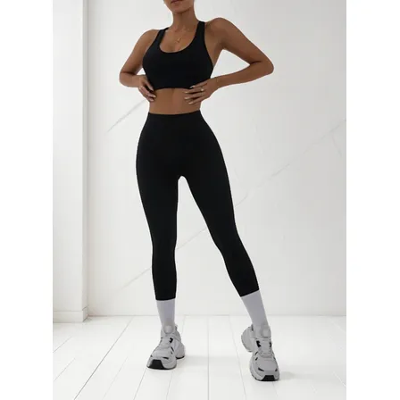 Conjunto Deportivo Calza Leggins Pushup Y Top Mujer Gym Yoga
